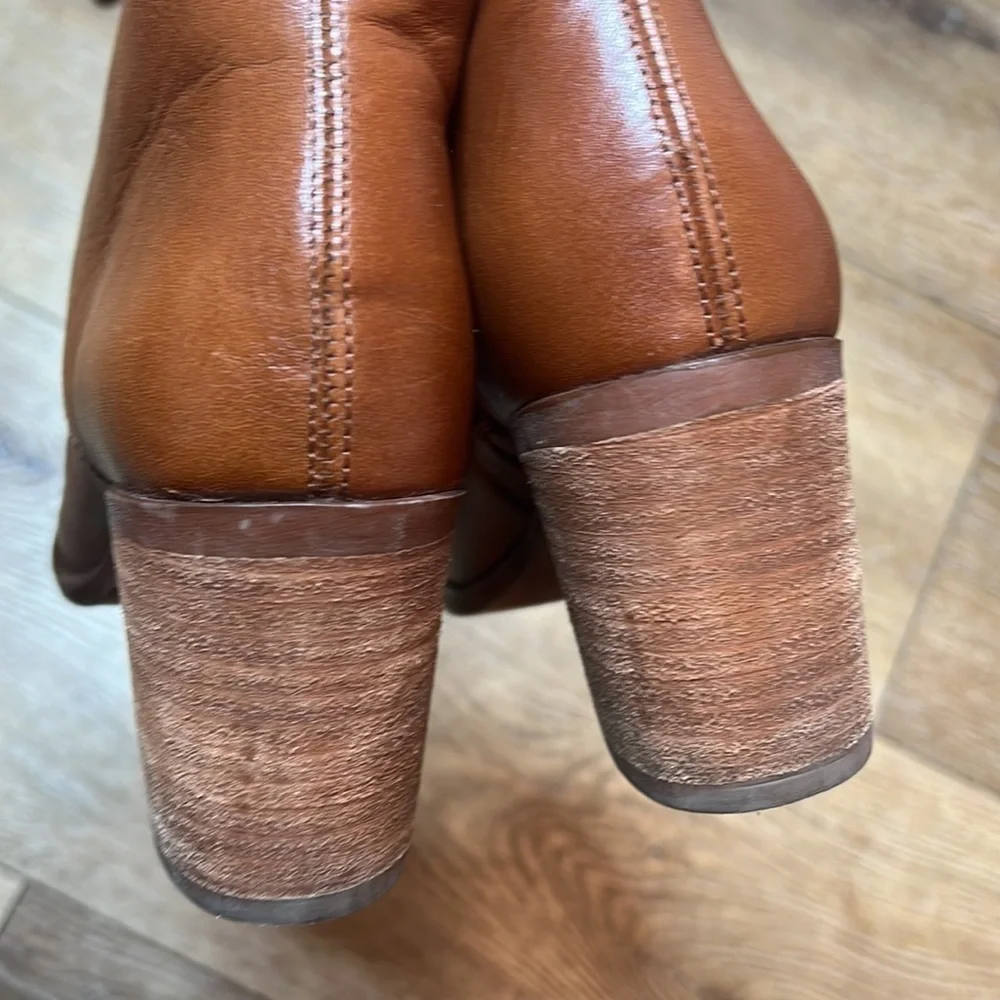 Michel Domit Brown Leather Ankle Boots Size 24/7